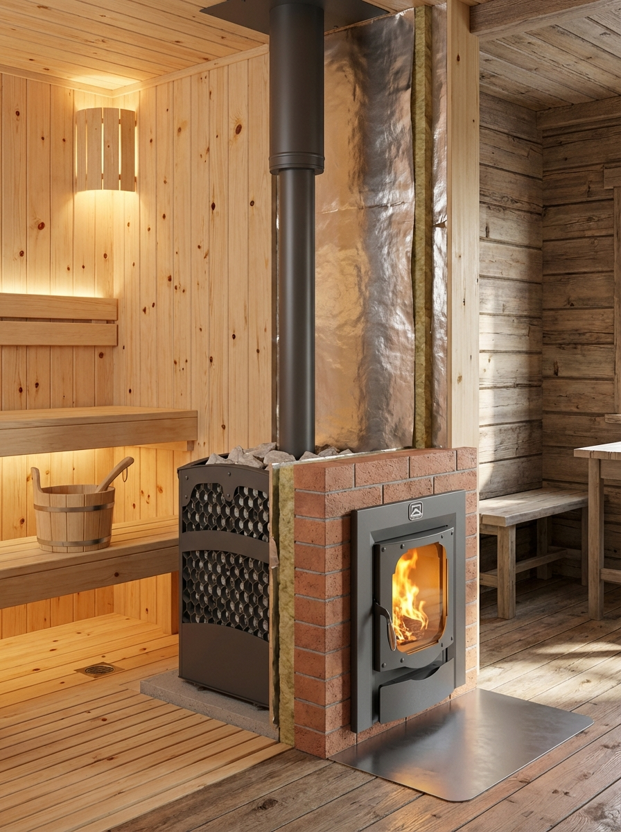 Печь для бани Былина-сетка 18 Ч Панорама (1.2) - Теплодар